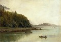 Indios Pesca luminismo paisajes Albert Bierstadt